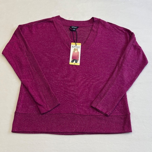 Buffalo David Button Ladies’ Super Soft Cozy V-Neck Long Sleeve, Pink Small NWT - Picture 6 of 13